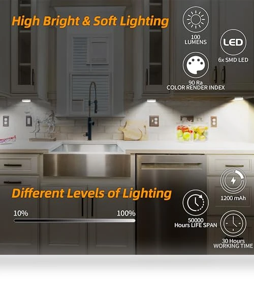 Rechargeable Puck Lights with Remote Control — Overhead Lighting, MICLIONLED