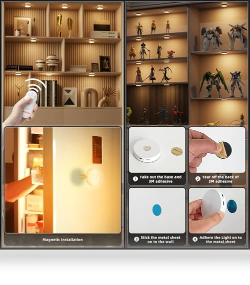 Rechargeable Puck Lights with Remote Control — Overhead Lighting, MICLIONLED