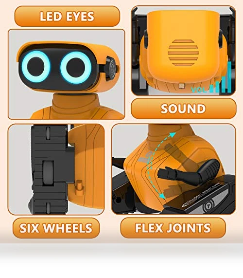 Remote Control Robot Toy with LED Eyes & Flexible Arms — Interactive Figures & Robots, KaeKid