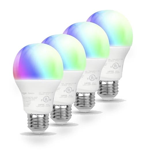 Smart A19 LED Light Bulb, Color Changing — LED, Amazon Basics
