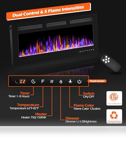 Ultra-Thin Wall Fireplace Heater — Electric Heating Solutions, BETELNUT
