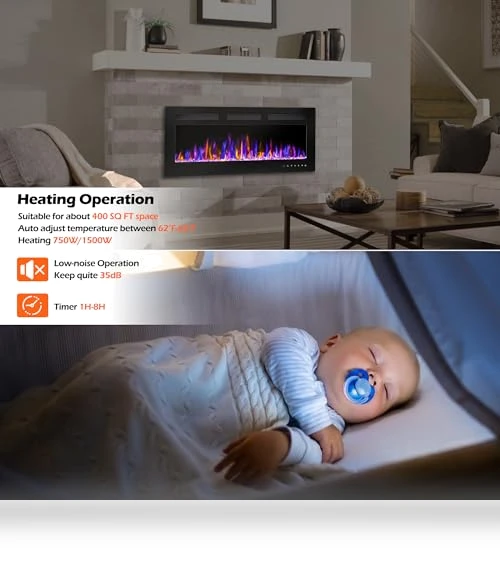 Ultra-Thin Wall Fireplace Heater — Electric Heating Solutions, BETELNUT