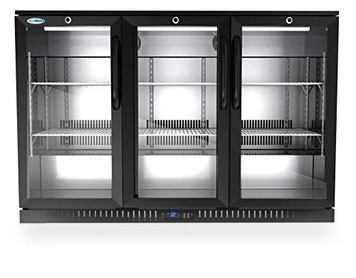 3 Door Back Bar Cooler Counter Height Glass Door Refrigerator — Drink Coolers, KoolMore