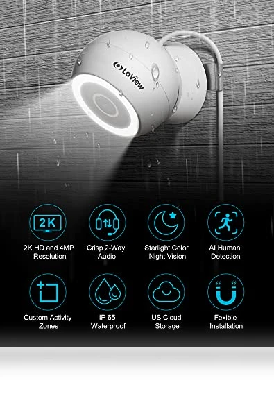 4MP 2K Security Cameras Outdoor Indoor Wired — Outdoor Security Cameras, LaView