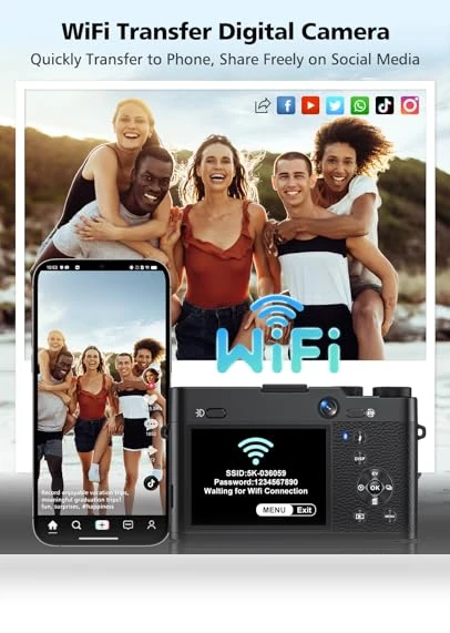 5K Digital Camera with WiFi and Dual Lens — Mirrorless Cameras, ToAuite