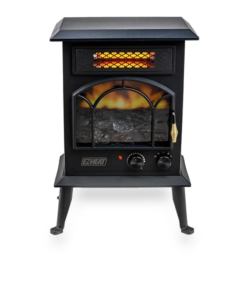 Electric Fireplace Space Heater with Flame Effect — Portable Heating Solutions, EZ-HEAT