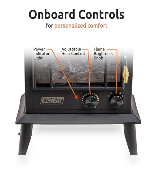 Electric Fireplace Space Heater with Flame Effect — Portable Heating Solutions, EZ-HEAT