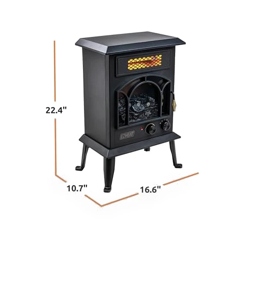 Electric Fireplace Space Heater with Flame Effect — Portable Heating Solutions, EZ-HEAT