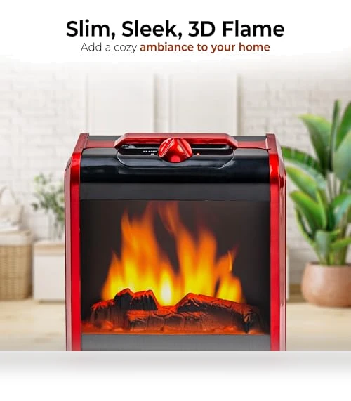 Electric Mini Fireplace Space Heater — Portable Heating Solutions, Comfort Zone