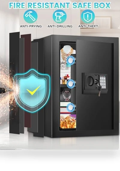 Home Safe with Fireproof Waterproof Bag — Cabinet Safes, FOWORE