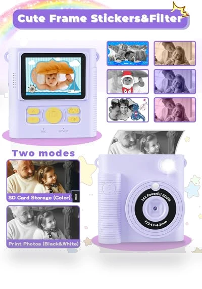 Instant Print Digital Camera for Kids — Instant, FKATEEN