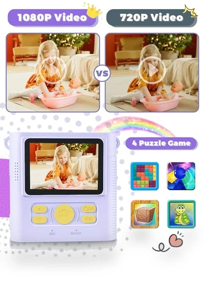 Instant Print Digital Camera for Kids — Instant, FKATEEN