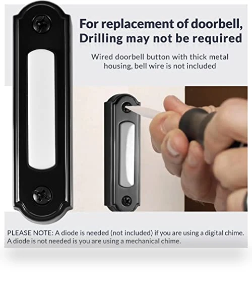 LED Lighted Metal Door Chime Push Button — Push Buttons, Newhouse Hardware