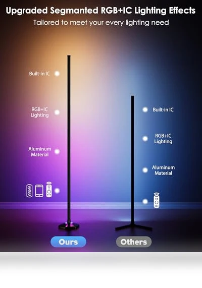 RGB Color Changing Corner Floor Lamp — Billiard & Pool, CCACC