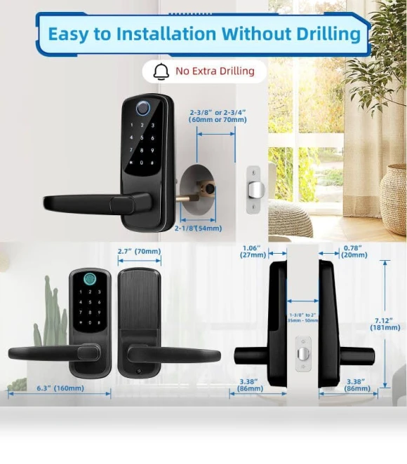 Smart Door Lock with Handle — Locks, MSR X6