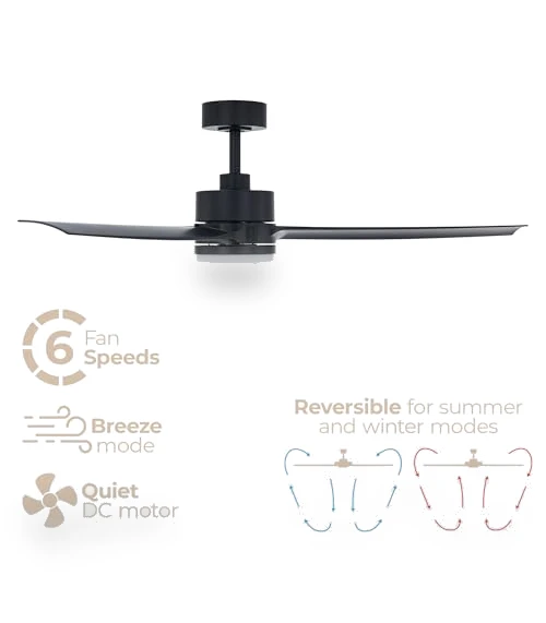 Smart Indoor and Outdoor Ceiling Fan with LED Light Kit — Ceiling Fan Wall Controls, East Grove Home