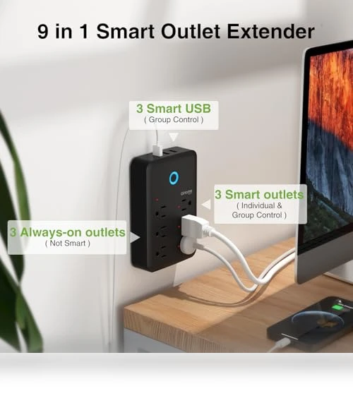 Smart Plug Outlet Extender with Surge Protector — Power Guardians, GHome Smart