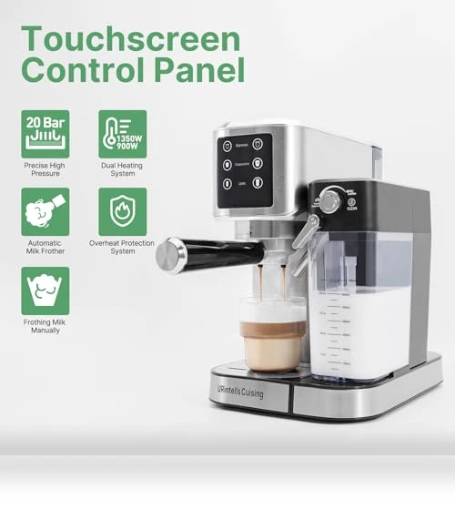 Touchscreen Espresso Maker with Automatic Milk Frother — Espresso Machines, URintells Cuising