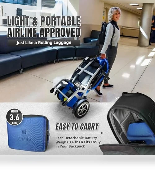Ultra Lightweight Electric Powered Folding 4 Wheel Mobility Scooter — Mobility Scooters, ZiiROBOT