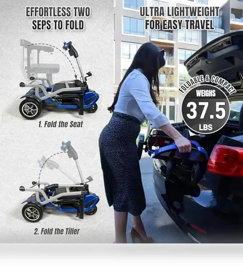 Ultra Lightweight Electric Powered Folding 4 Wheel Mobility Scooter — Mobility Scooters, ZiiROBOT