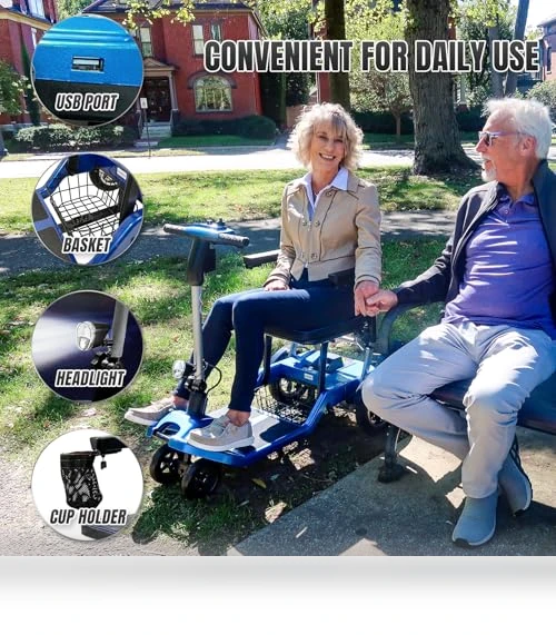 Ultra Lightweight Electric Powered Folding 4 Wheel Mobility Scooter — Mobility Scooters, ZiiROBOT