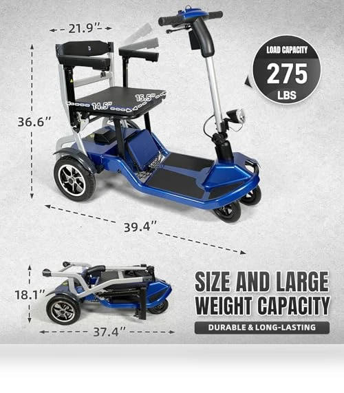 Ultra Lightweight Electric Powered Folding 4 Wheel Mobility Scooter — Mobility Scooters, ZiiROBOT