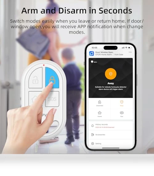 WiFi Home Alarm System with PIR Motion Sensor — Smart Home Security, CPVAN