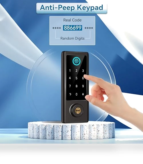 Fingerprint Door Lock with Handle Sets — Keyless Entry, BEBASIA