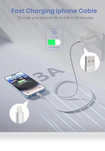 Long Lightning Cable Fast Charging — Lightning, VODRAIS