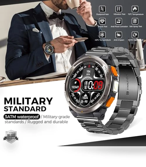 Military Smart Watch with Flashlight — Smartwatches, EIGIIS