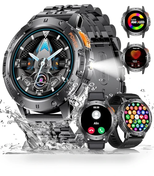 Military Smart Watch with LED Flashlight — Smartwatches, ESFOE
