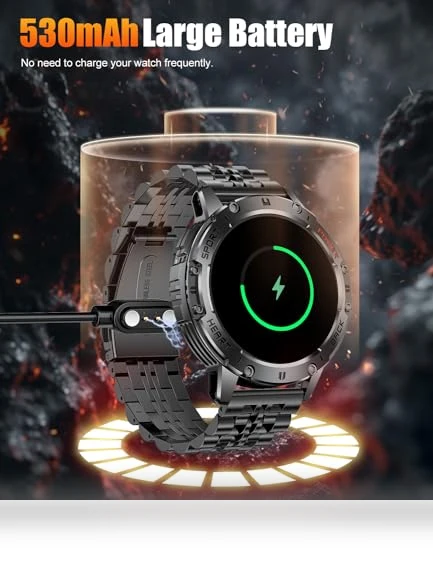 Military Smart Watch with LED Flashlight — Smartwatches, ESFOE