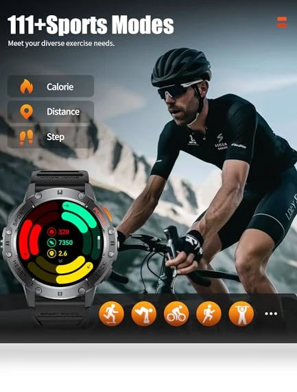 Military Smart Watch with LED Flashlight — Smartwatches, ESFOE