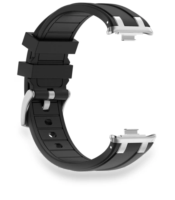 Silver Metal Connector Silicone Watch Band — Bands, Xiaomi
