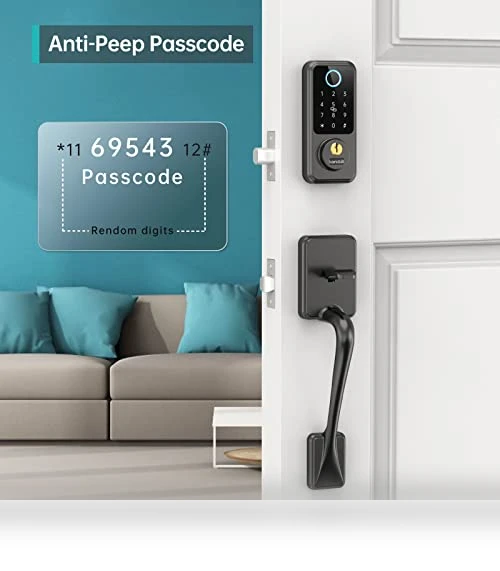 Smart Lock Front Door - Keyless Entry Door Lock with Handle Set — Biometric Security, hornbill