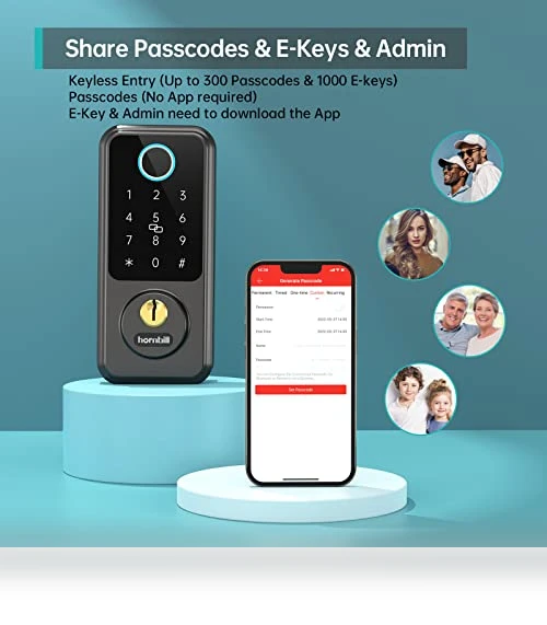 Smart Lock Front Door - Keyless Entry Door Lock with Handle Set — Biometric Security, hornbill