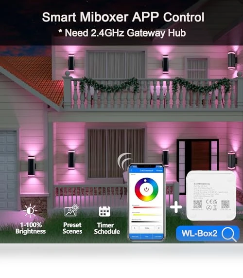 Smart Up and Down Lights Outdoor 2 Pack — Garden Illumination, wowlite