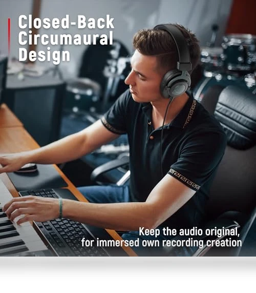 Studio Monitor Headphones for Recording — Earphones, FIFINE