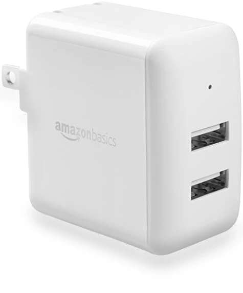 Two Port USB-A Wall Charger — Wall Chargers, Amazon Basics