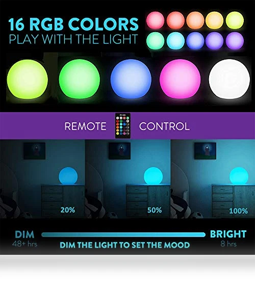 Waterproof Rechargeable LED Glowing Ball Light Orb Globe Lamp — Outdoor Light Projectors, Mr.Go