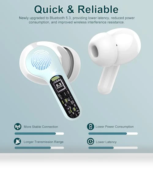 Wireless Earbuds with ENC Noise Cancelling Mic — Bluetooth Headsets, BESNOOW