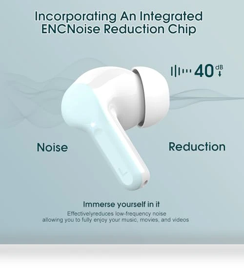 Wireless Earbuds with ENC Noise Cancelling Mic — Bluetooth Headsets, BESNOOW