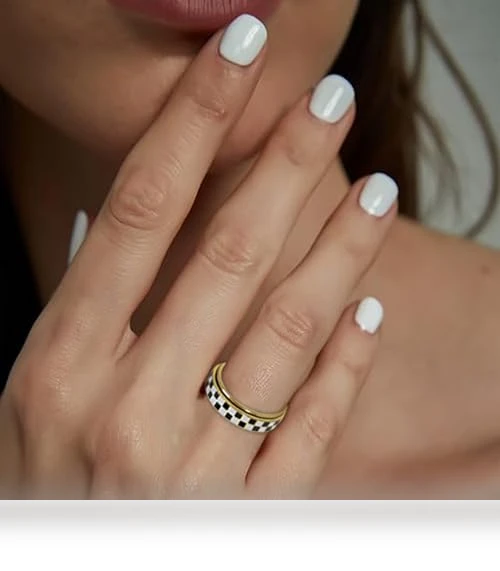 Checkered Fidget Ring — Stress Relievers, AmorArtSky