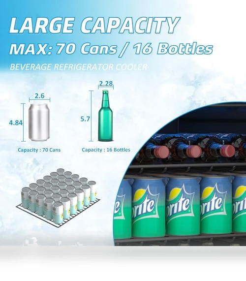 Compact Freestanding Beverage Refrigerator — Mini Fridges, Erivess