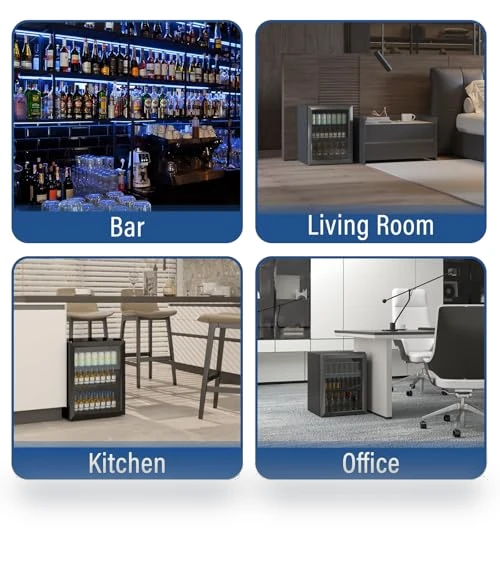 Compact Freestanding Beverage Refrigerator — Mini Fridges, Erivess