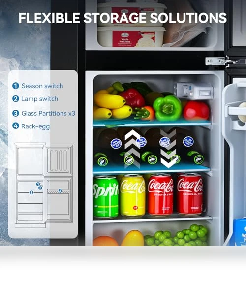 Double Door Refrigerator with Freezer — Mini Fridges, Anypro