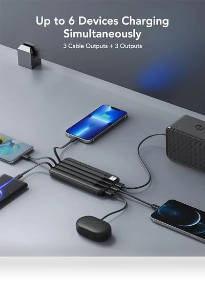 Portable Charger with Built-in Cables — Mobile Power Solutions, Charmast