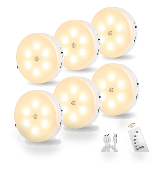 Rechargeable Puck Lights with Remote Control — Under-Cabinet Lights, MICLIONLED