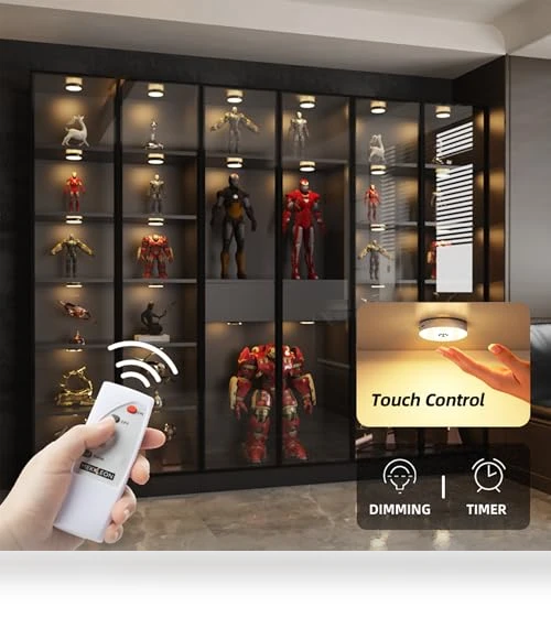 Rechargeable Puck Lights with Remote Control — Under-Cabinet Lights, MICLIONLED