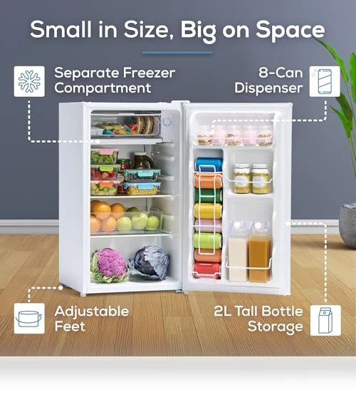 Single Door Compact Refrigerator with Freezer — Mini Fridges, Igloo